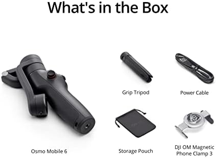 DJI OSMO Mobile 6 Smartphone Gimbal Estabilizador, hal de telefone com 3 eixos, haste de extensão embutida, portátil e dobrável, Android