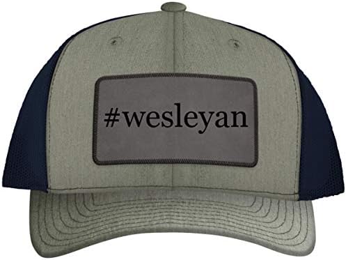 Uma liga em torno de wesleyan - hashtag de couro cinza patch chapéu de caminhoneiro gravado