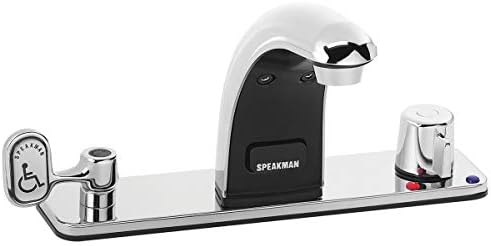 Speakman S-8729-CA-E Sensorflo clássico de sensor de lavatório clássico a bateria, cromo polido, cromo polido