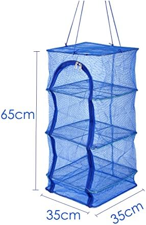 Famkit pendurado na rede de secagem secagem secagem secadora de rede, rack de secagem 4 camadas dobráveis ​​malha de peixe pendurado