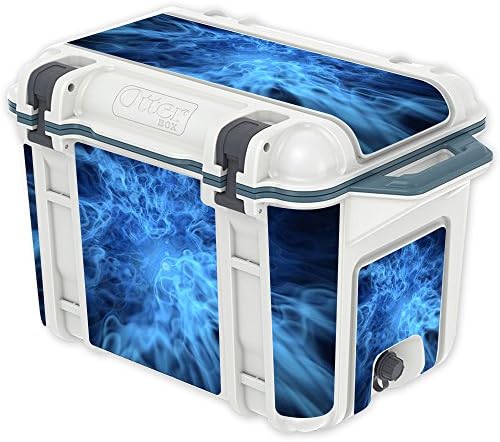 MightySkins Skin Compatível com OtterBox Venture 45 qt Cooler - Blue Mystic Flames | Tampa de vinil protetora, durável e
