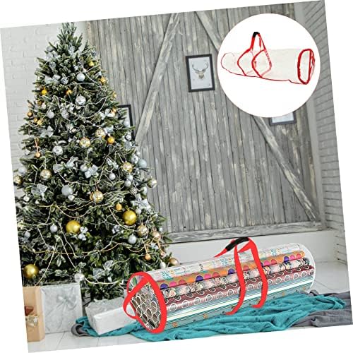 Cabilock 2PCS Bag Titular Wrap sob o Natal Transportando Recipientes PVC Organizador de decoração PVC Cama de embalagem pesada Cartões de presente vermelho lidadas