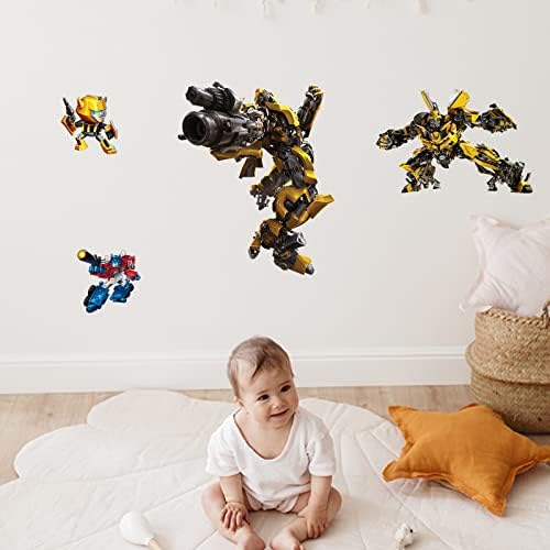Decalques de parede grandes 4 Bumblebee coleção de adesivos gigantes de parede descascam e grudam para crianças berçário