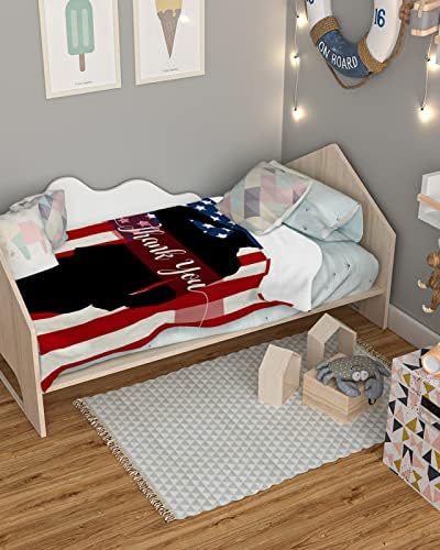 Cobertores de bebê Cobertor macio aconchegante para meninos Independência Dia Obrigado Soldier Stripes Stars 4 de