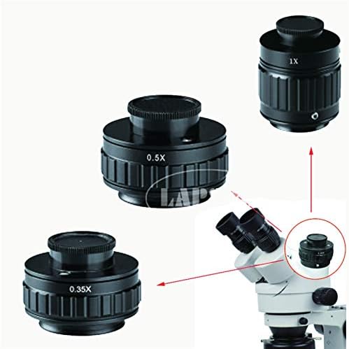 Yadianna CTV 0,35x / 0,5x / 1x foco Cing de montagem ajustável Adaptador de montagem M38 38mm compatível com tipo trinocular de microscópio estéreo trinocular Porta