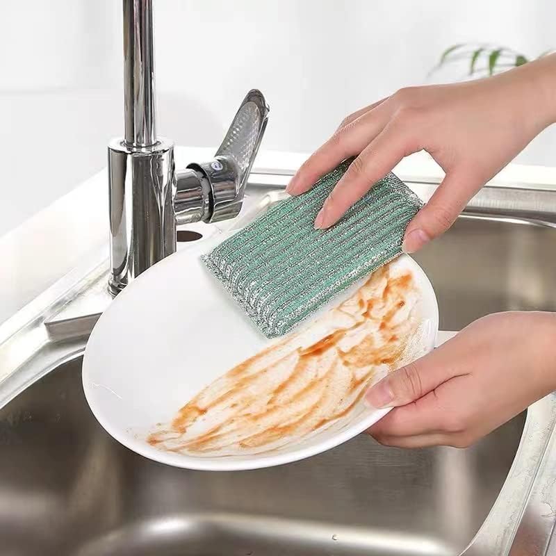 Almofadas de limpeza multiuso - esponjas de limpeza que não riscam para panelas, panelas, pratos, talheres e utensílios antiaderentes - lavagens de lavagem para cozinhas, banheiros e muito mais