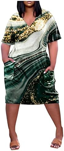 Vestidos africanos Numaller para mulheres com bolsos soltos Fit Fit de-gola em Vintage de manga curta Vintage Plus Size vestidos formais