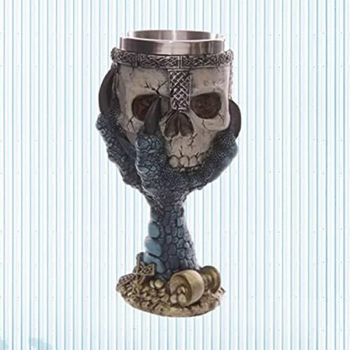 PretyZoom 2 PCs morto cálice de aço de aço horror de copo decorativo- resina bebida esqueleto de esqueleto azul para beber suprimentos