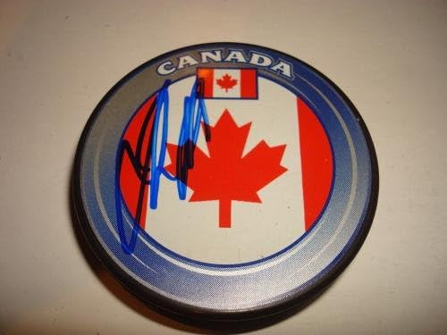 Jeff Carter assinou a equipe Canada Hockey Puck autografou PSA/DNA Coa Kings a - Pucks NHL autografados
