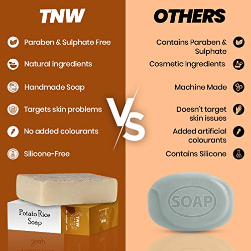 TNW - o sabonete de arroz de batata artesanal de lavagem natural para bronzeamento e pigmentação para a pele oleosa - 100