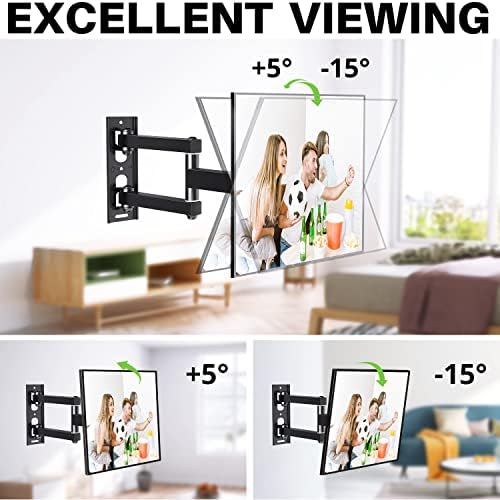 Usx Mount Full Motion TV Monitor TV Montagem de parede para a maioria das TVs e monitores de tela curva e monitora de 13 a 42 polegadas,