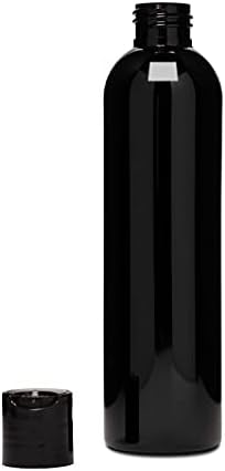 Garrafas de bala de cosmo recarregáveis ​​de 8 onças - preto com 24-410 tampa de disco preto