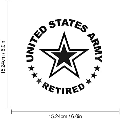 Leniutor Exército dos Estados Unidos Decalque de vinil aposentado para carros, 6 Forças armadas decorações de decalques