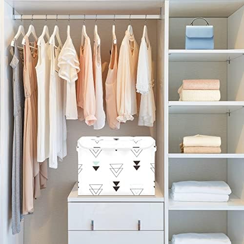 Cataku Geométrico Arrow Bins de armazenamento com tampas, tecido grande cesta de cubos de contêineres de armazenamento com alça de caixa decorativa para organizar roupas