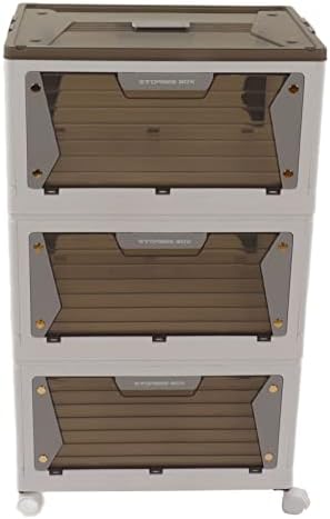 Lixeiras de armazenamento empilháveis ​​do FDIT, caixas de armazenamento de armazenamento mais forte rolamento de carga mais forte placa de caixa transparente com rodas para casa