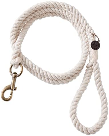 Honestbaby Pet Dogs Twisted Cotton Leash com alça, natural