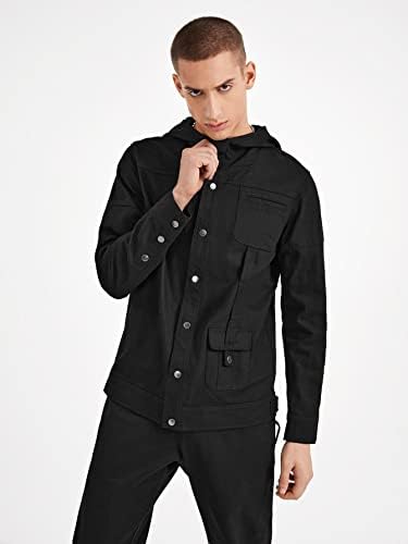 Jaquetas XinBalove para Men Jackets Men Jackets Men Pocket Detalhes Jaquetas com capuz para homens