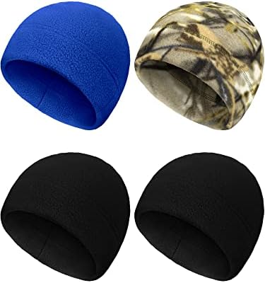 4 peças Caps de caveira para homens Inverno Hat de lã quente Hat de lã Polar lã de gorro