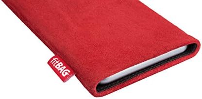 Fitbag Folk Red Sleeve personalizada para Samsung Galaxy Xcover 5 | Feito na Alemanha | Tampa fina de bolsa de couro fino com forro de microfibra para limpeza de exibição