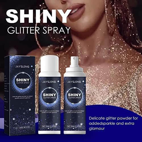 Vefsu Glitter Spray 60 ml Spray de glitter para cabelos e corpo Glitter Spray Glitter Pó Spray Spray Cabelo corpo brilho Spray de boate
