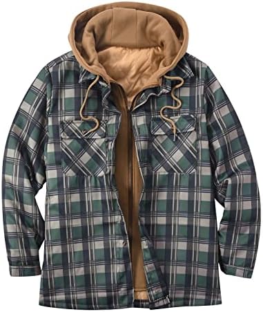 Jaqueta xelada espessada com capuz masculino de manga longa com zíper solto de zíper acolchoado jaquetas de camisa de