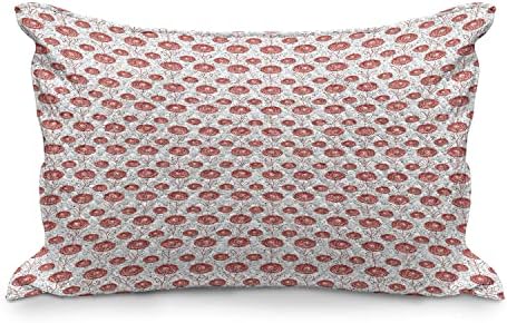 Ambesonne Abstract Quilted Pillowcover, rabiscos modernos abstraídos como floral em fundo pulverizado com grunge, capa padrão