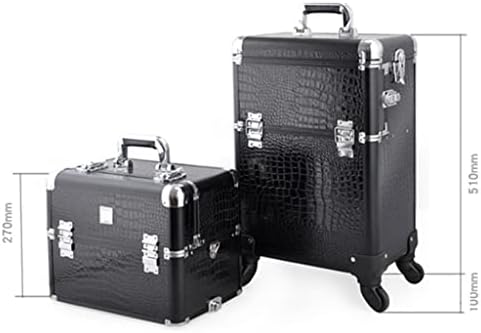 N/A Caixa de carrinho cosmético de uso duplo Caixa cosmética Caixa de beleza Bolsa de bagagem grande quadro de alumínio cosmético