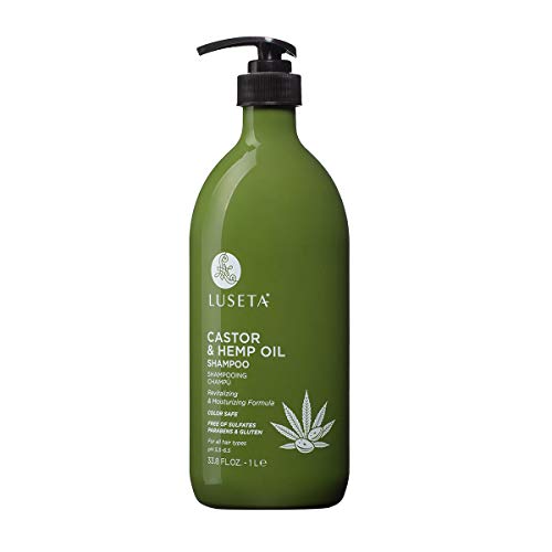 Luseta Castor e shampoo de óleo de cânhamo para crescimento de cabelo, perda/reparo de cabelo, espessos e enriqueces