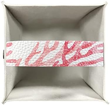 Tampa da caixa de lenços de lenço de coral vermelho de Frestree, design simples de papel de papel higiênico de couro de couro quadrado PU/para o banheiro