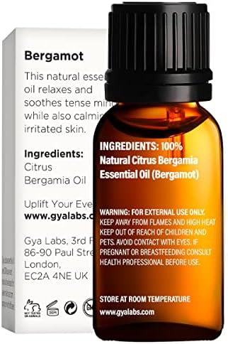 Oil de zimbro essencial para o óleo de pele e bergamota para o conjunto de crescimento de cabelo - de óleos essenciais de grau terapêutico - 2x10ml - Gya Labs