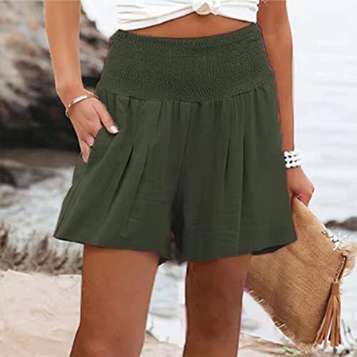 IYYVV Sorto solto Mulher Mulher poliéster sólido short casual shorts femininos colheita respirável correndo de verão de verão