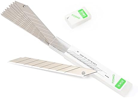 Foshio 50 pacote de 30 graus Snap Off Blades 9mm, facas de utilidade universal lâminas de faca de hobby vinil lâminas de substituição de faca de cortador