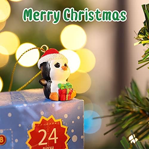 Stobok mini marcas 24pcs Countdown de Natal Ornamentos Advento Advento 24 dias Treça de Natal Charms pendurados Diy Decoração