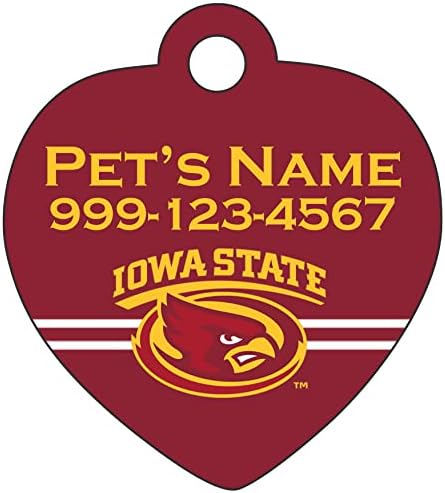 Iowa State Cyclones Pet Id Tag para cães e gatos | Oficialmente licenciado | Personalizado para o seu animal de estimação