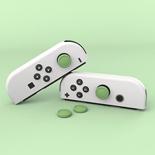 Caps de joystick de troca de playvital Extremerados, switch lite tampas de thumbstick, tampa analógica de silicone para switch OLED Joycon Grip Rocker Caps para Nintendo Switch & Switch Lite - Matcha Green