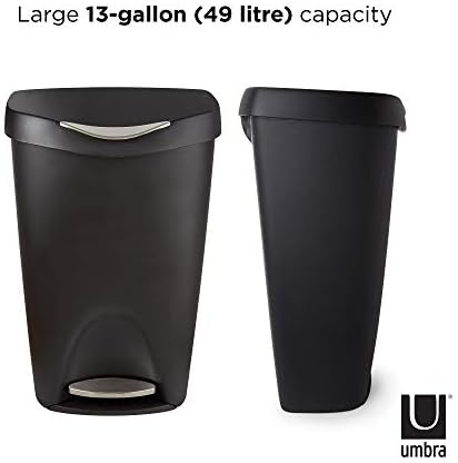 Umbra 084200-047 Brim etapa na lata de lixo, preto, 13 galões