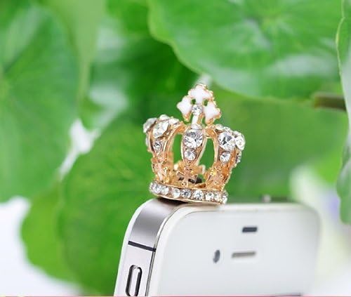 Diamond Crown Phone Charm, plugue do fone de ouvido para telefone de 3,5 mm de fone de ouvido