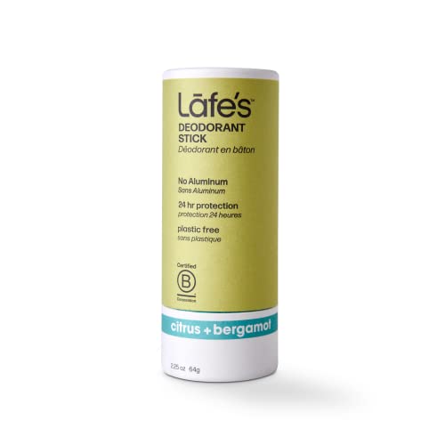 Desodorante natural de Lafe | 2,25 onças de desodorante natural sem plástico em embalagens de papel | Alumínio, paraben e bicarbonato de sódio livre com proteção de 24 horas