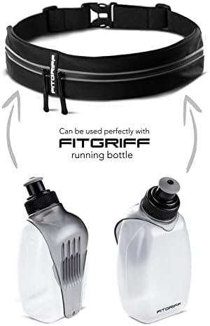 Cinturão de corrida FitGriff para homens e mulheres - bolsa de corrida segura para telefone, chaves e essenciais - se encaixa em