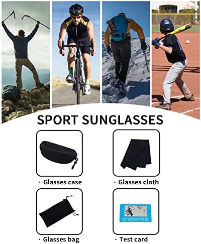 Óculos de sol esportivos polarizados da Jiego Vision para homens ou mulheres para beisebol, ciclismo, corrida, pesca com proteção UV 400
