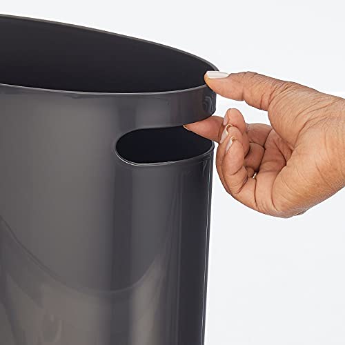 mdesign moderno lixo compacto de plástico oval pode cesta de resíduos, lixeira de lixo para banheiro, cozinha, lavanderia,