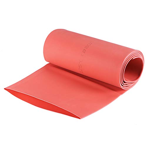 tubulação de encolhimento de calor uxcell, 80mm dia 128 mm Largura plana 2: 1 Proporção de tubo encolhida Manga 1m - vermelho