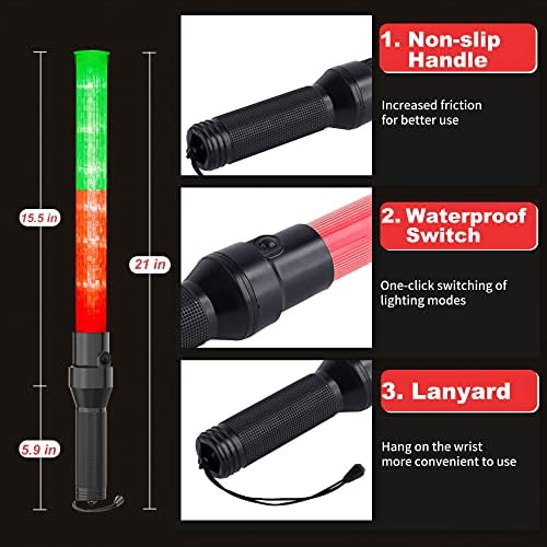 Varinhas de segurança de varinha de trânsito de 21 polegadas | Alta visibilidade, durável, portátil | Sinalizando o