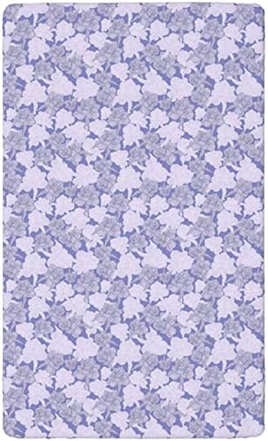 Folha de berço ajustada com tema da primavera, colchão de berço padrão folhas de berço Ultra Material Baby Folhas de berço para menina ou menino, 28 x52, violeta azul e lilás