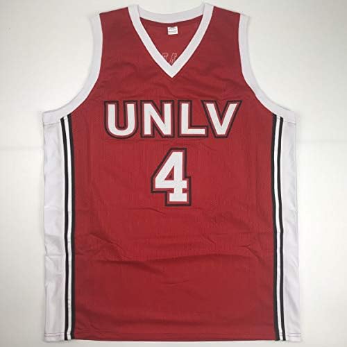 Autografado/assinado Larry Johnson UNLV Red College College Basketball Jersey PSA/DNA COA