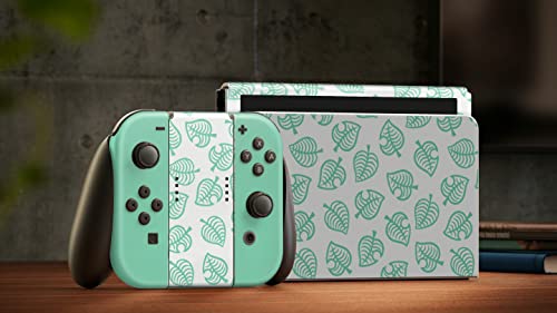 Zoomhitskins OLED Switch Skin, compatível com o envoltório de pele OLED da Nintendo Switch, Anime Cute Green Mint Green Mint, Vinil 3M para Durável e Fit, fabricado nos EUA