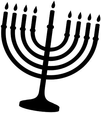 Judeu Hanukkah Menorah Silhueta 6 adesivo de vinil Decalque do carro