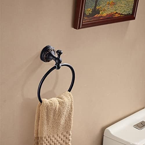 Barra de toalha de bronze Leyden, suporte de papel higiênico de toalha ajustável, suporte para toalhas de latão, anel de toalha