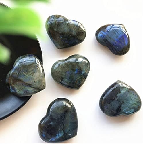 Momker Crystal Labradorita Quartz de pedra Gemstone Preocupação Pedra decorativa em forma de coração, produto de presente para meninas 8