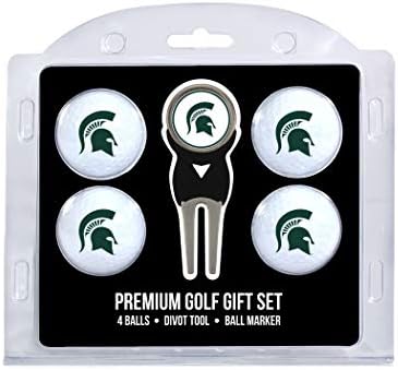 Team Golf NCAA Michigan State Spartans Tamanho do regulamento Bolas de golfe e DIVOT Tool com marcador magnético removível de